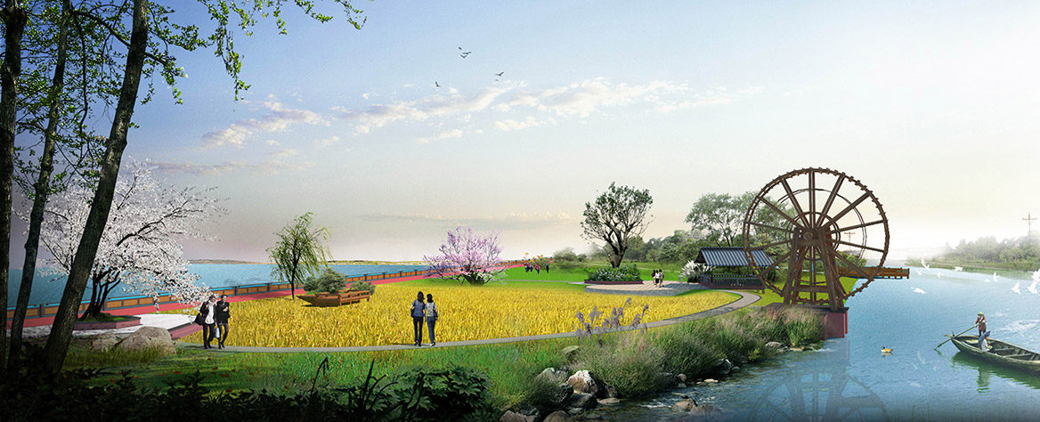洪梅鎮烏沙村村莊規劃設計新洲仔綠島公園效果圖一